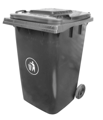 CONTENEDOR BASURA 360 LT QRUBBER GRIS