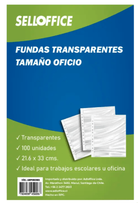 FUNDAS TRANSPARENTES OFICIO 100 UN SELLOFFICE