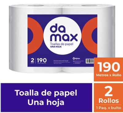TOALLA MANO DAMAX 2 X 190 MT