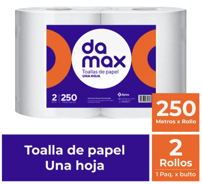 TOALLA MANO DAMAX 2 X 250 MT