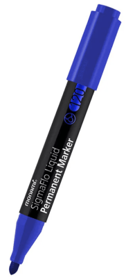 MARCADOR PERMANENTE LIQUIDO PTA REDONDA AZUL MONAMI