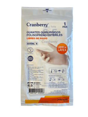 GUANTE QUIRURGICO POLISOPRENO 6.5 CRANBERRY