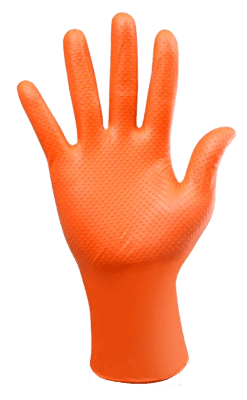 GUANTE NITRILO NARANJO DIAMANTADO CLEAN CARRIER 8.5 GR T/XL X 50 UN