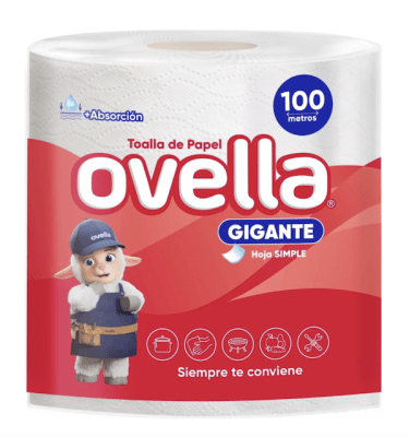 TOALLA MANO OVELLA HOJA SIMPLE 100 MT PREPICADA