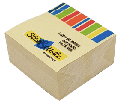 NOTAS ADHESIVAS AMARILLO 76 X 76 MM 400 HJ STICK&WRITE