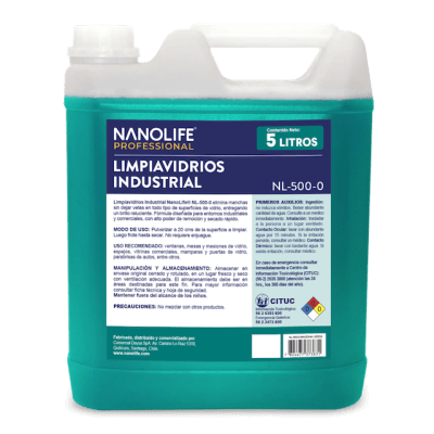 LIMPIAVIDRIOS 5 LT NANOLIFE