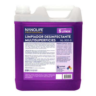 LIMPIADOR DESINFECTANTE LAVANDA 5 LT NANOLIFE