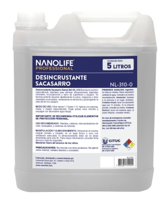 DESINCRUSTANTE SACA SARRO 5 LT NANOLIFE