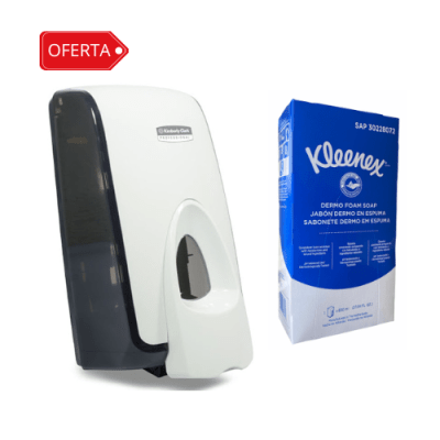DISPENSADOR MOD JABON FOAM 800 ML + RECARGA JABON KLEENEX 800 ML