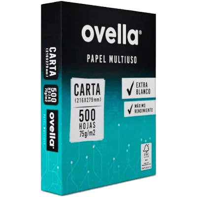 RESMA PAPEL CARTA 500 HJ 75 GR OVELLA