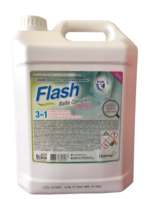 LIMPIADOR DESINFECTANTE FLASH BAÑO COMPLETO 5 LT DIVERSEY
