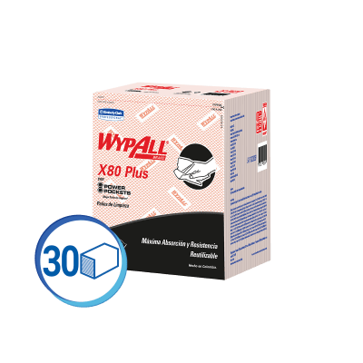 PAÑO WYPALL X-80 PLUS ROJO X 30 UN