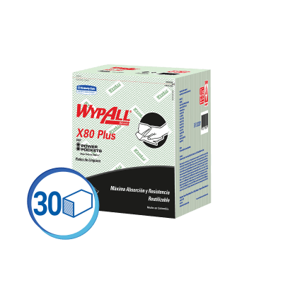 PAÑO WYPALL X-80 PLUS VERDE X 30 UN