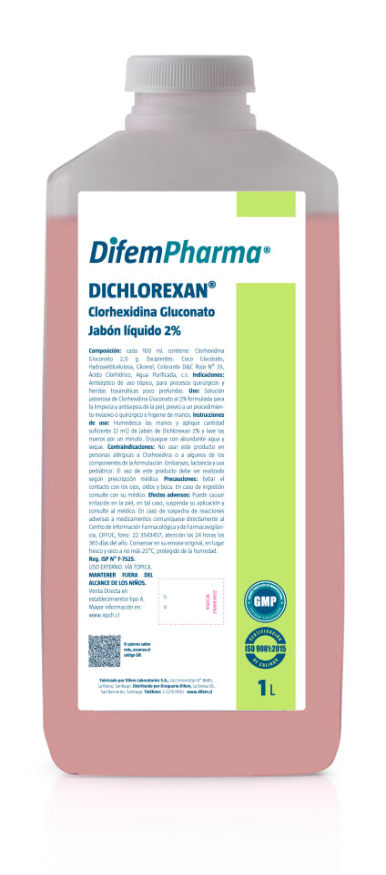 CLORHEXIDINA DICHLOREXAN 2% 1 LT | Comercial Masol Ltda.