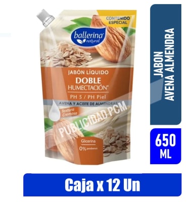 JABON BALLERINA AVENA ALMENDRA 650ml