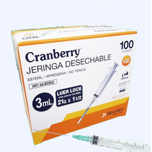 JERINGA CRANBERRY LL 3 ML Cj x 100 Un JERINGA CRANBERRY LL 3 ML Cj x 100 Un