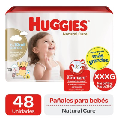 PAÑAL HUGGIES NATURAL CARE XXXG