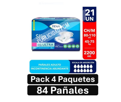 PACK TENA PAÑ SLIP Mx84  PQ 4