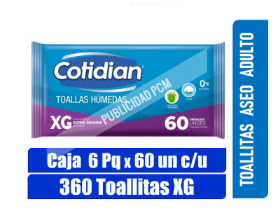 TOALLITAS ASEO ADULTO COTIDIAN