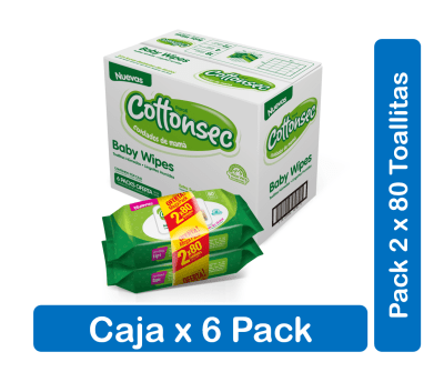 TOALLITA BEBE COTTONSEC 2x80