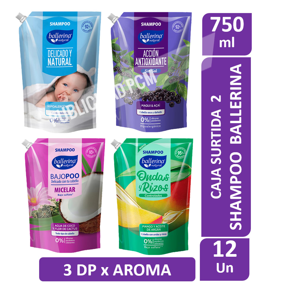 SHAMPOO BALLERINA SURTIDO 2 DISTRIBUIDOR MAYORISTA