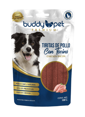 Snack Buddy Pet Tiritas de Pollo con Tocino1