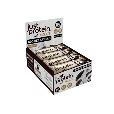 DISPLAY 12 JUST PROTEIN ISOLATE BAR 50 GR COOKIES AND CREAM