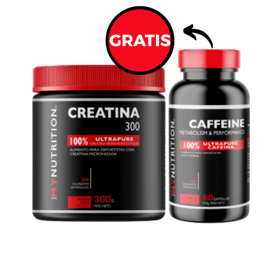 CREATINA 100% MONOHIDRATADA MY NUTRITION (300 GR) + CAFEINA 200 MG (60 CAPS) DE REGALO