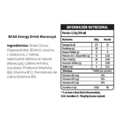 ENERGETICA BCAA ENERGY ZERO (310 ML)