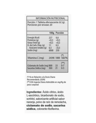 VITAMINA C 1000 MG 20 TABS