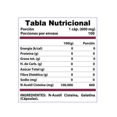 PROTECTOR HEPATICO NAC L CISTEINA (100 CAPS)