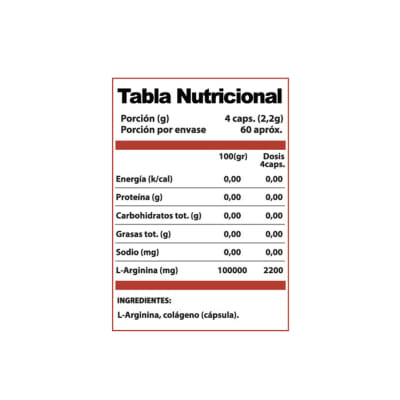AMINOACIDO THOR 100% L ARGININA (240 CAPS)