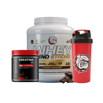 PROTEINA WHEY BLEND STRONG (2KG) + CREATINA 100% MONOHIDRATADA (300 GR) + SHAKER