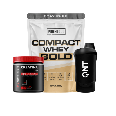 PROTEINA COMPACT WHEY (2,3 KG) + CREATINA 100% MONOHIDRATADA (300 GR)  + SHAKER