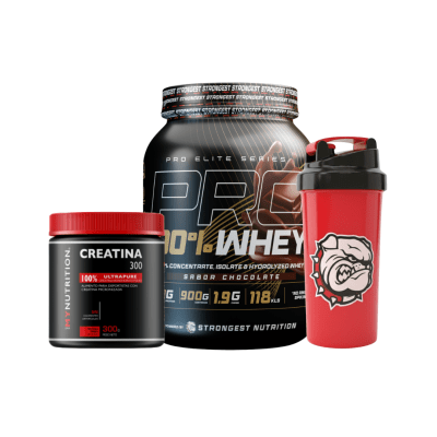 PROTEINA PRO 100% WHEY (900 GR) + CREATINA 100% MONOHIDRATADA (300 GR) + SHAKER
