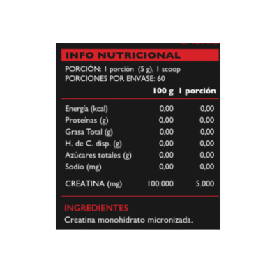 CREATINA 100% MONOHIDRATADA MY NUTRITION (300 GR)