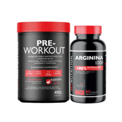 PRE ENTRENO PRE WORKOUT MY NUTRITION (450 GR) + ARGININA 1000 MG DE REGALO