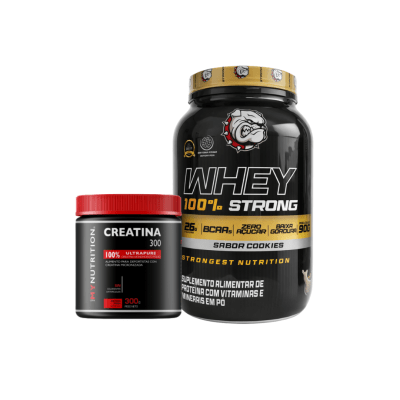 PROTEINA WHEY 100% STRONG (900 GR) + CREATINA MY NUTRITION (300 GR)
