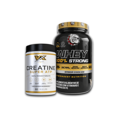 PROTEINA WHEY 100% STRONG (900 GR) + CREATINA 100% MONOHIDRATADA (300 GR)