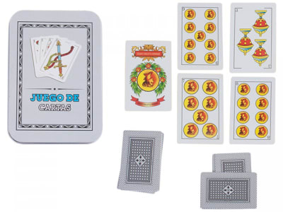 NAIPE ESPAÑOL CAJA DE METAL