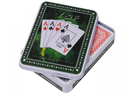 SET DE BARAJAS NAIPE INGLES EN CAJA METAL1