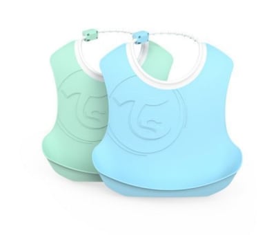 Twistshake - Baberos 2 unidades azul y verde pastel