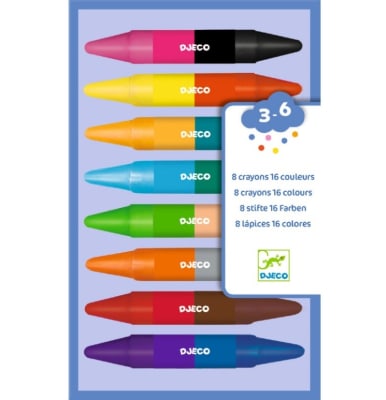 Djeco - 8 Crayones dobles