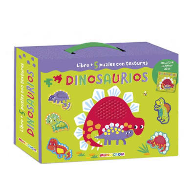 Mundicrom - Libro + 5 Puzles Con Texturas Dinosaurios