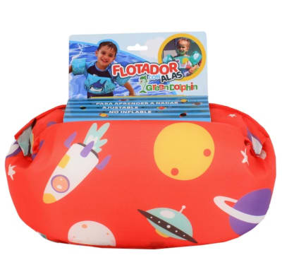 Green Dolphin - Flotador con alitas espacio rojo