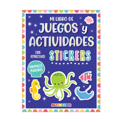 Mundicrom - Mi Libro De Juegos Y Actividades Con Stickers - Animales Marinos1