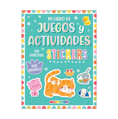 Mundicrom - Mi Libro De Juegos Y Actividades Con Stickers - Bebé Animales