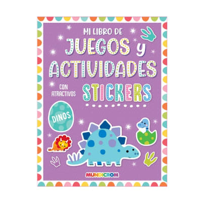 Mundicrom - Mi Libro De Juegos Y Actividades Con Stickers - Dinos1