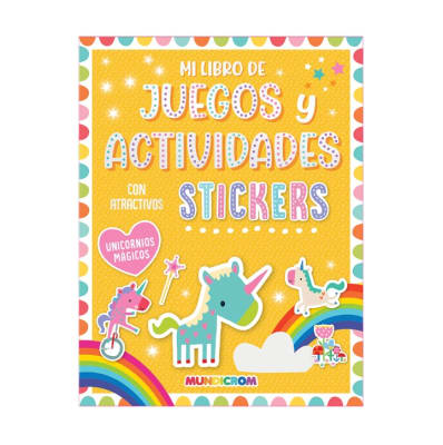 Mundicrom - Mi Libro De Juegos Y Actividades Con Stickers - Unicornios Mágicos