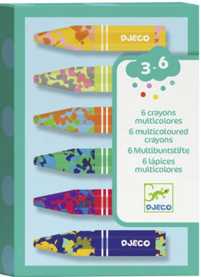 Djeco - 6 crayones multicolores1